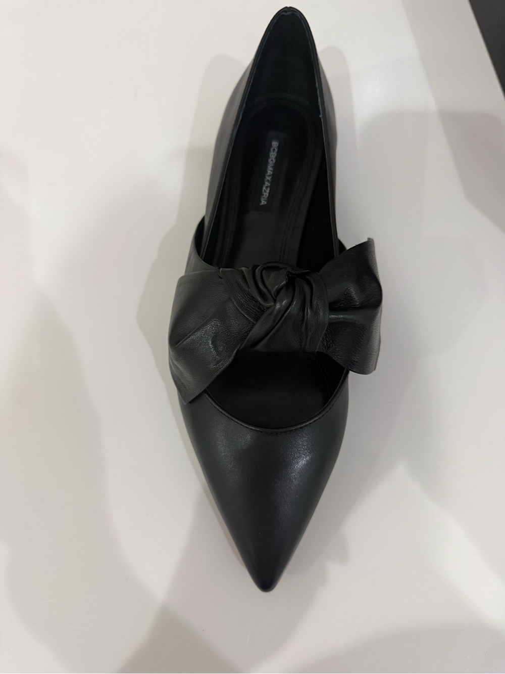 BCBGMaxAzria Black Pointed-Toe Knot Flat - Picture 2 of 4